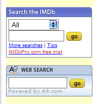 Sökruta hos filmdatabasen IMDb.com