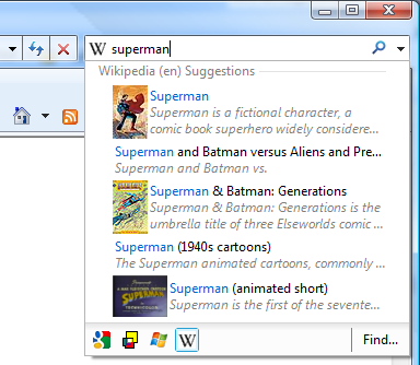 Sök direkt på Wikipedia med Internet Explorer 8